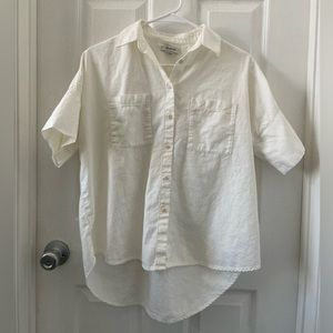 Madewell White Cotton Courier Shirt